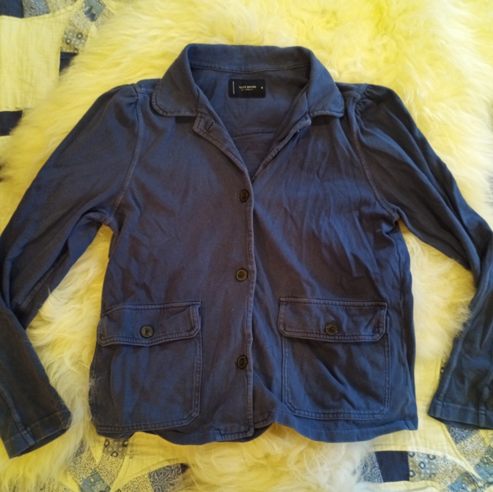 Lucky Brand Puff Shoulder Blue Cardigan Women's S